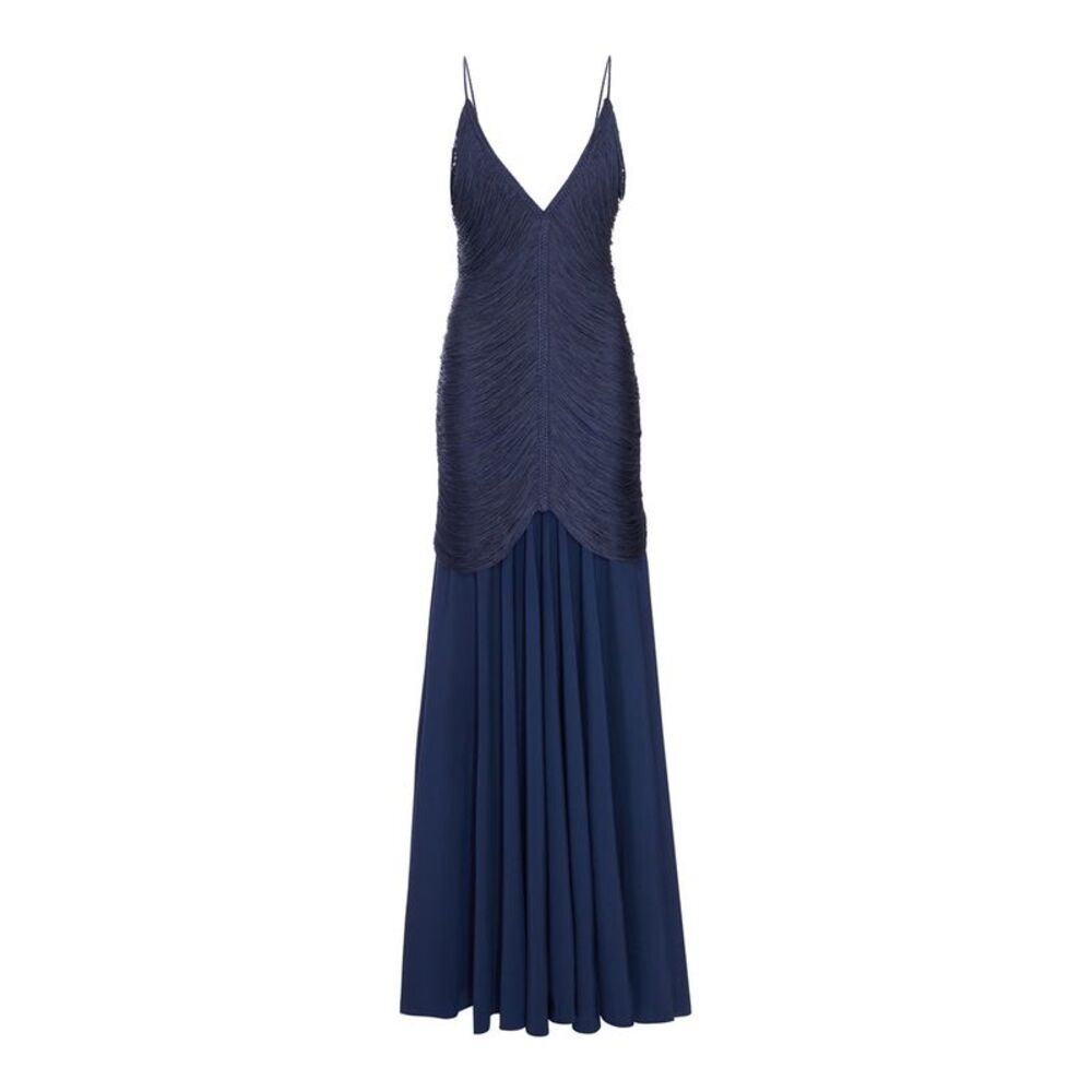 Bless Women Long Nostalgia Dress With Fringes And V-Neck